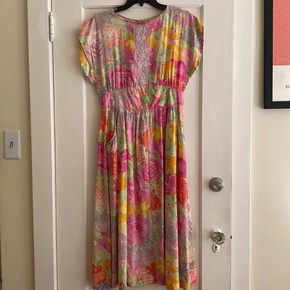 Indian cotton style vintage French house dress s/m
